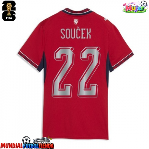 Camiseta República Checa Tomas Soucek #22 Primera Equipación Replica Mundial 2026 para mujer mangas cortas